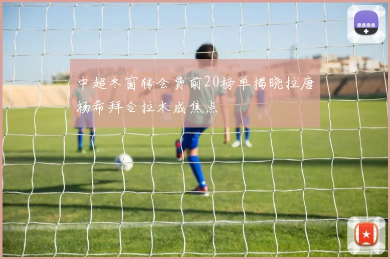 中超冬窗转会费前20榜单揭晓拉唐杨希拜合拉木成焦点